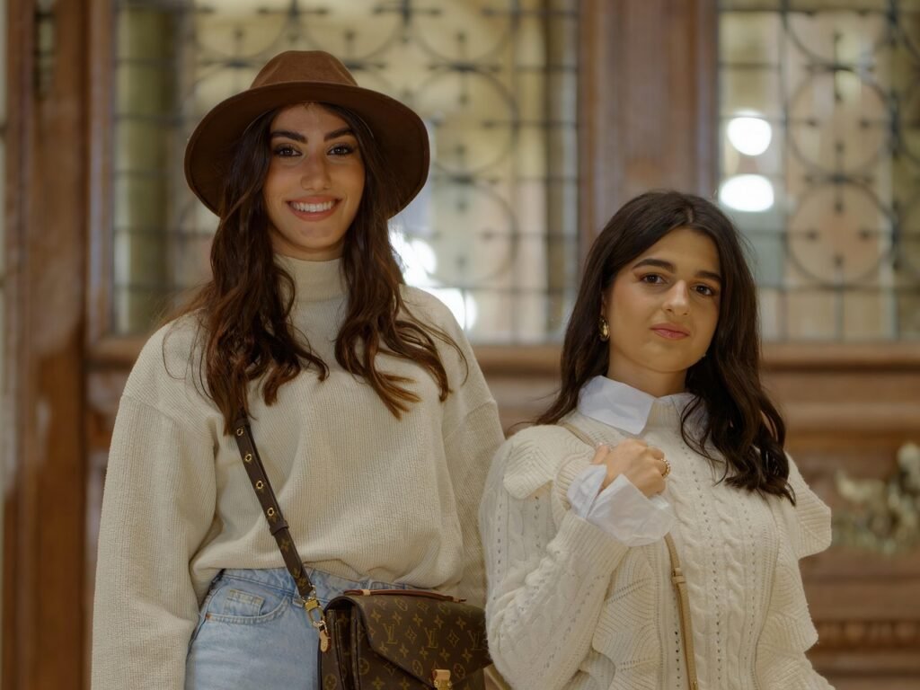 women, fashion, young, happy, girls, casual, posing, evening, outdoors, building, lifestyle