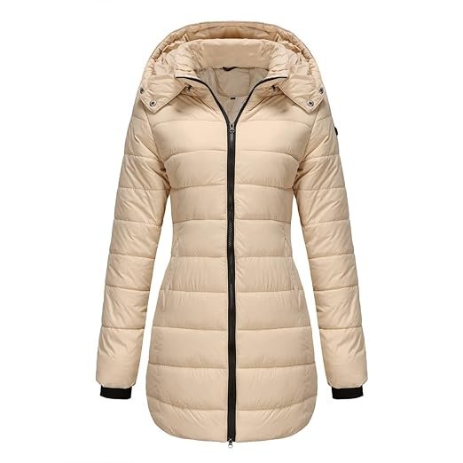Women’s Water-Repellent Cotton Jacket with Detachable Hood Lapel Collar Autumn Winter Coat - Image 4
