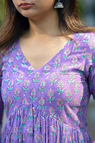 Women Printed Anarkali Kurta and Pant Set with Dupatta - Image 3