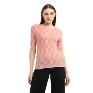 Levi's Women's Cotton Regular Fit Checks T-Shirt