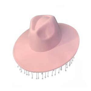 SECRET DESIRE Cowboy Hat Cowgirl Jazz Caps Sunhat with Tassel for Outdoor Party Props Pink