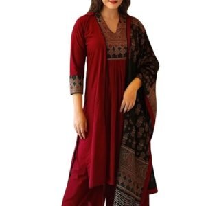 Women's Rayon Viscose Printed Straight Kurta with Pant & Dupatta