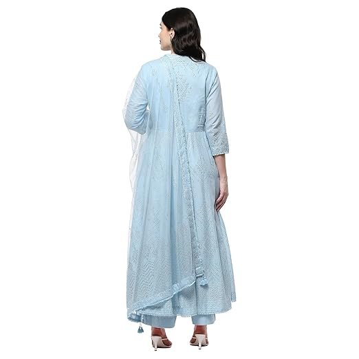 Women Cotton Anarkali Printed Suit Set - Image 3